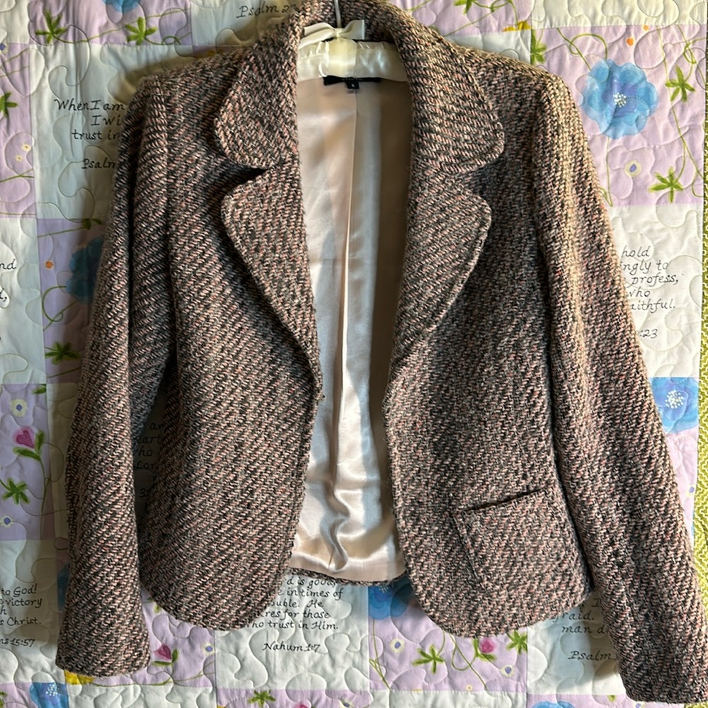 Karen Kane Tweed Blazer - Pink and Brown Sz 8